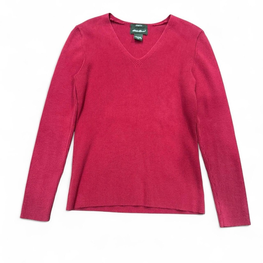 Eddie Bauer Women's V-Neck Sweater - Vibrant Red